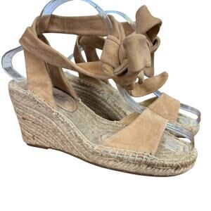 Splendid Joelle Womens Suede Blush Pink Espadrille Wedge Sandals Shoes sz 6